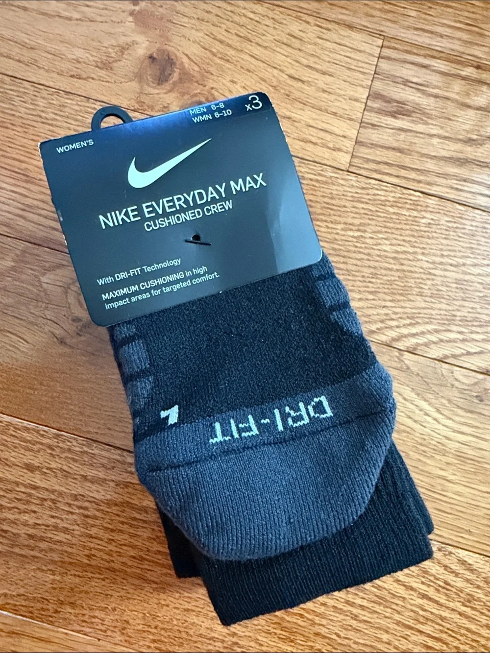 Nike Everyday Max - Cushioned Crew Athletic Socks - Black